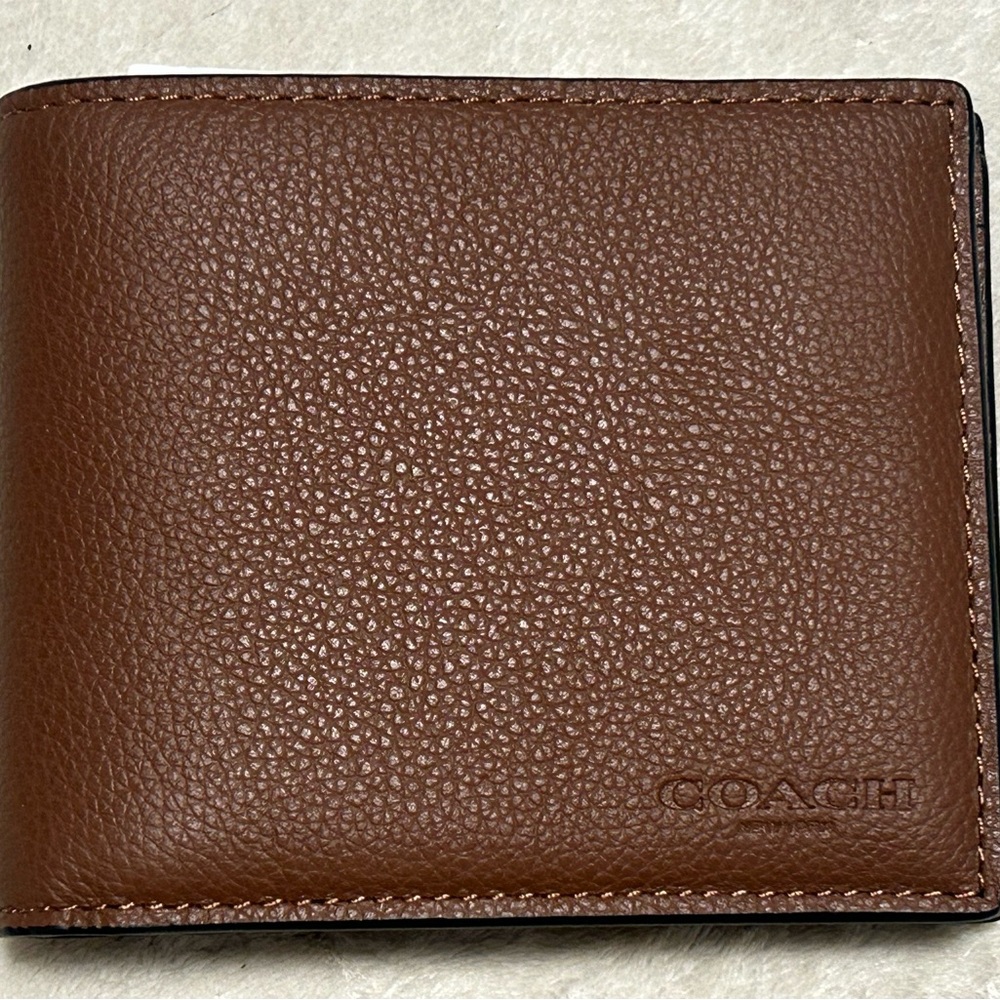 Coach F74991 Tri-Fold Leather Wallet - Dark Saddle